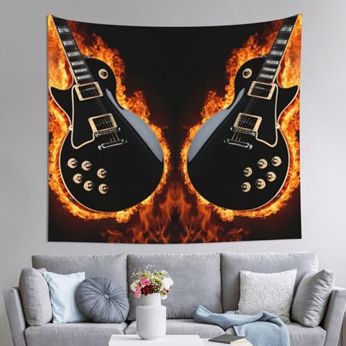 Grande tapisserie guitare électrique drap mural pour salon et dortoir étudiant EdWal