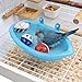LIUZONGIN Cage Bird Bath with Mirror Bells Fun Play Bathing Toy for Parrots Budgies Small Birds
