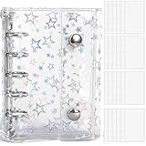 OKAWASI シール帳 透明 m5 シール バインダー 女の子 はがせる 詰め替え可能 バインダー 透明ルーズリーフ20枚付き