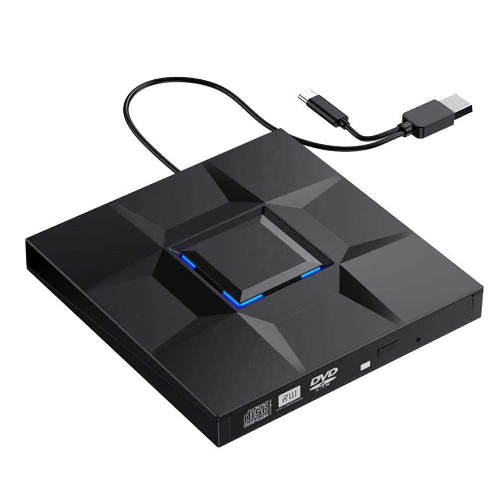 External CD and DVD Player Game Burner DVD External USB 3.0 Type C CD Writer Reader for PC Laptop Desktop-image-35