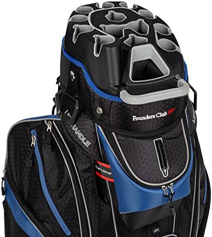 Founders Club Premium Cart Bag with 14 Way Organizer Divider Top (Blue Black)