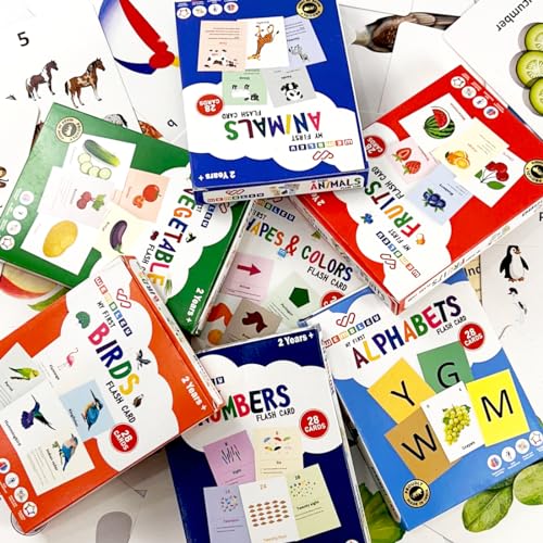 Image of Wembley Flash Card Board Games for Babies 0 to 6 Months Old Boy Girls Infant Early Learning Educational Montessori Toys for 1 2 3 4 Years Kids Cognitive Skills Activity Toys - Set of 196 Cards