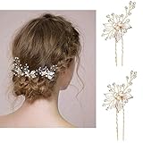  Damen Haarspangen Haarnadeln Haarklammern Vintage Hochzeit Kopfschmuck mit Kristallen Braut Haarschmuck für Frauen auf Hochzeit Party Freizeit (Style 2)