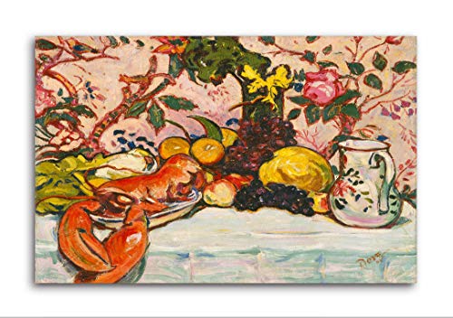 Image of Tamatina Modern Art Canvas Painting | The Lobster With Fruit | Abstract Art Unframed painting for Home decor|Size - 24X16 Inches.m320