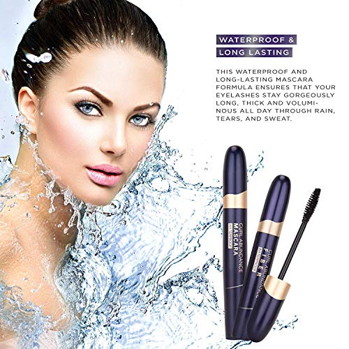 St. Mege 4D Silk Fiber Lash Mascara & Fiber 2-in-1 Set, Best for Thickening and Lengthening, Waterproof and Smudge-Proof and Hypoallergenic - Thicker and Longer Lashes