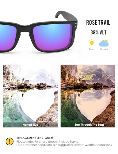 Image of BLAZERBUCK Anti-salt Replacement Lenses for Oakley Holbrook OO9102 Sunglasses, Anti-Scratch, Impact Resistant & Fit Perfectly