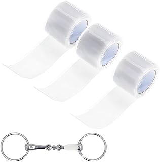 3 Rolls Horse Bit Wrap Tape, 2.5 cm x 1 m Elastic Silicone Band Bit Protection Band for Horses, Horses Bit Accessories for Equine Equestrian Supplies