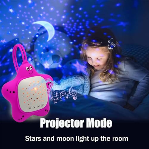 Portable Baby White Noise Sound Machine, Baby Sleep Shusher with Projector Star Starry Light, Sleep Sound Music for Baby (Large), Purple - Image 2