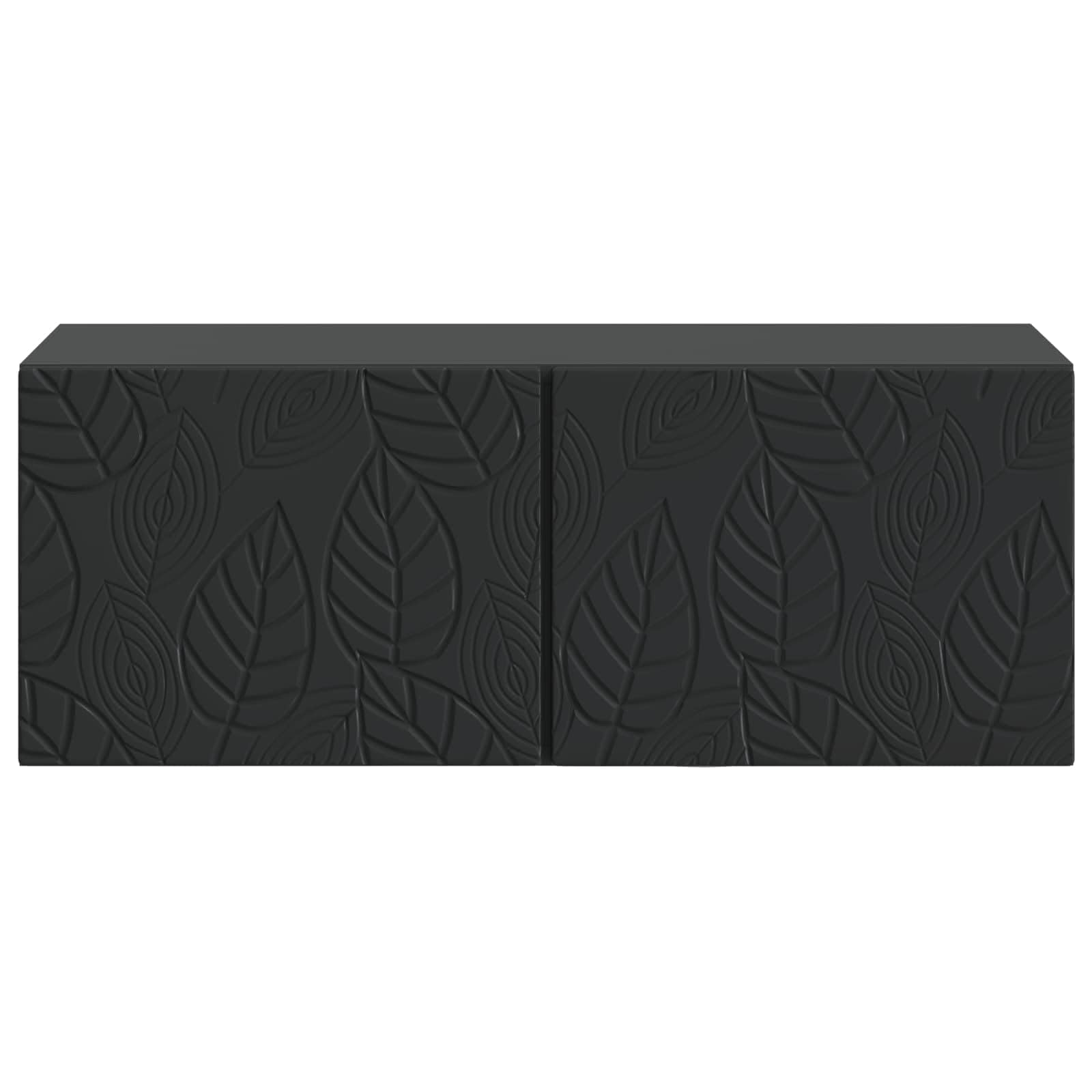 Wandmontierter TV-Schrank 78,5 x 41 x 30 cm Schwarz - Schwebendes TV Lowboard aus Holzwerkstoff mit 2 Türen - Platzsparendes Sideboard für Wohnzimmer und Media Center