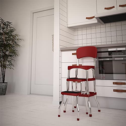 Cosco 11120RED1E Retro Counter Chair/Step Stool thumb #3