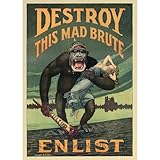 Clever-Deko Poster/Bild/Kunstdruck 70x50 King Kong DESTROY 