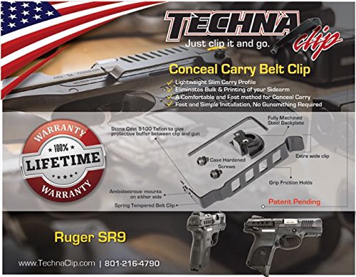 Techna Clip – Ruger Sr9/C - Conceal Carry Belt Clip (Ambidextrous) #TOP1