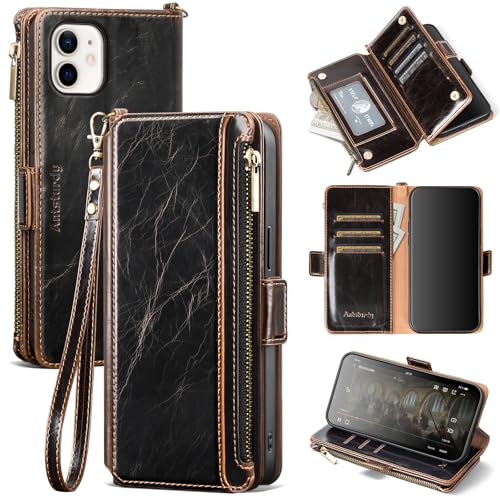 Antsturdy for iPhone 12 mini Phone Wallet Case Women,Coffee