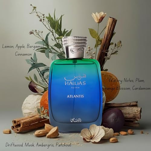 Image of RASASI Hawas Atlantis Eau de Parfum for Men, 100ml (3.4 oz) Fresh & Modern Scent Spray