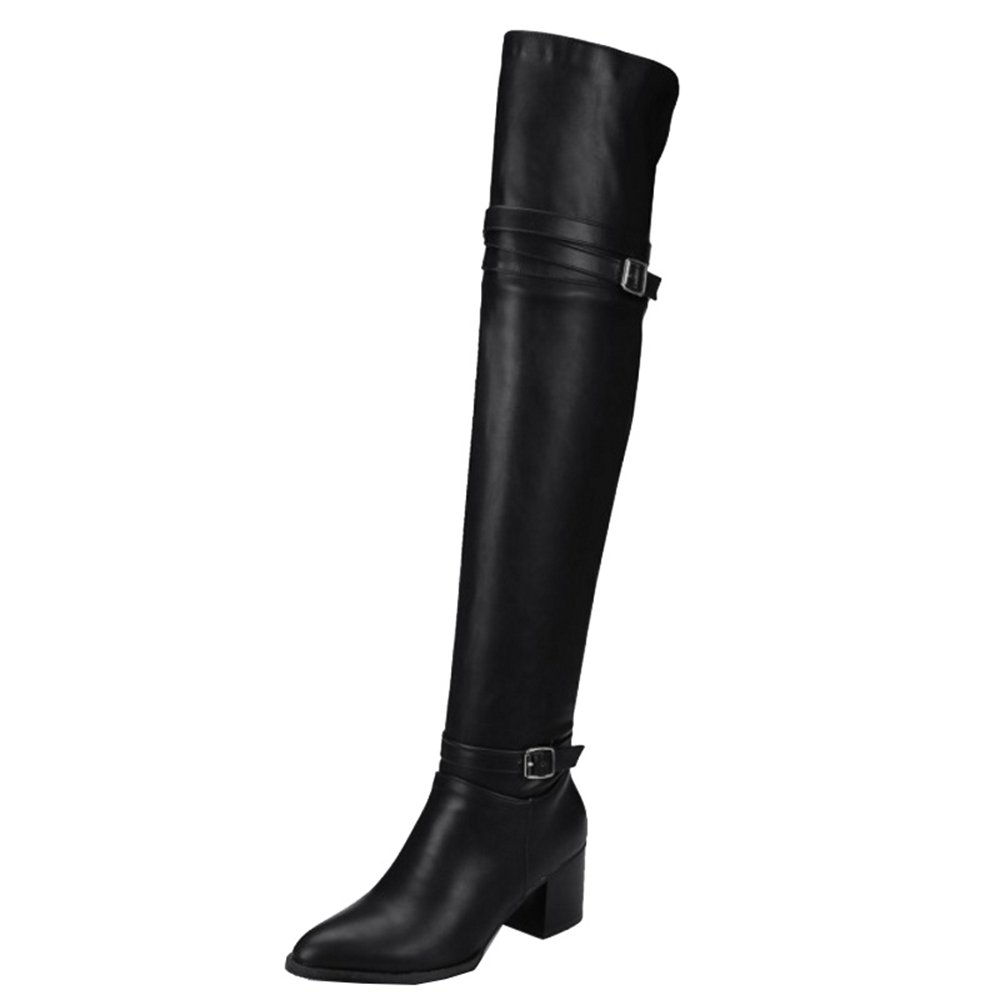 Bottes hautes pour femme - Bottes hautes à talon bloc - Bottes longues