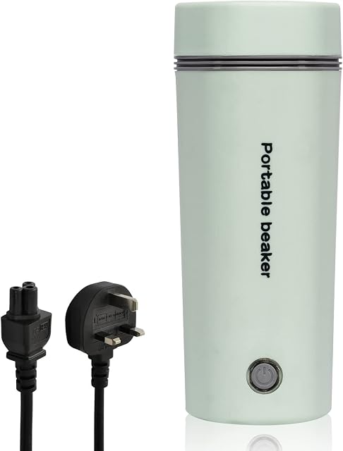 Travel Electric Kettle, 350ml Heating Capacity Portable Cup, Portable Electric Small Stainless Steel Travel Kettle, Fast Boil Teapot Heating Mug for Coffee, Milk, Automatic Shut-Off & Start (Green)