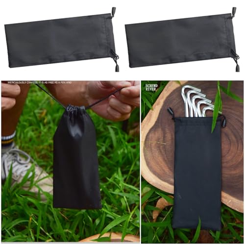 Bolsa para Estacas de Tienda de Campaña de Aluminio 6 Piezas con Cordón Negro 8.46 x 3.54 pulgadas miniatura 7