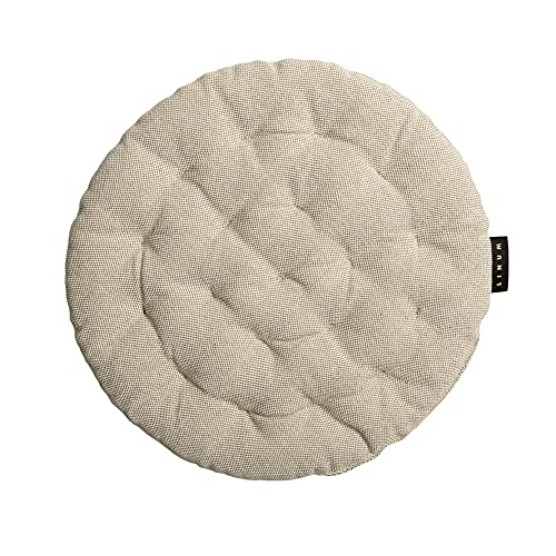 LINUM Pepper Elegantes Rundes Sitzkissen Ø 37cm, 100% Baumwolle,...
