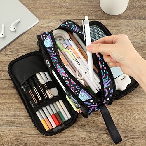Image of Fustylead Starfish Jellyfish Turtle Fish Pen Pencil Case Makeup Pouch Big Capacity Multi-Purpose Travel Bag Office Organizer with Zipper