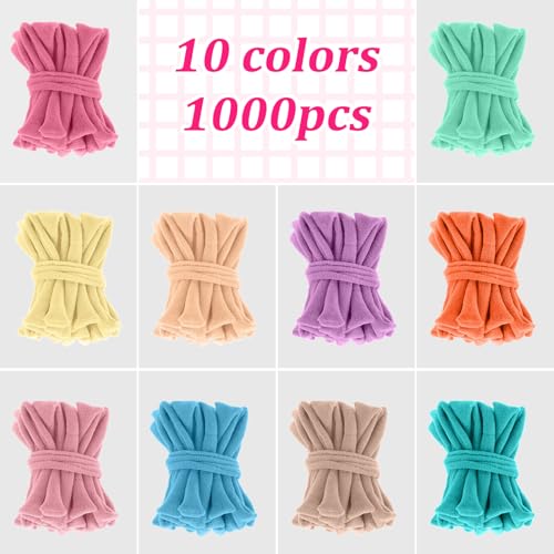 Image of Kifmurase 1000 Pcs Refill Loops for 7 Inch Weaving Loom, 10 Colors Loom Loops for Potholder Making, Elastic Weaving Loop Craft Flexible Loom DIY Kit Craft Bands for Adults DIY Projects Gifts (Macaron)
