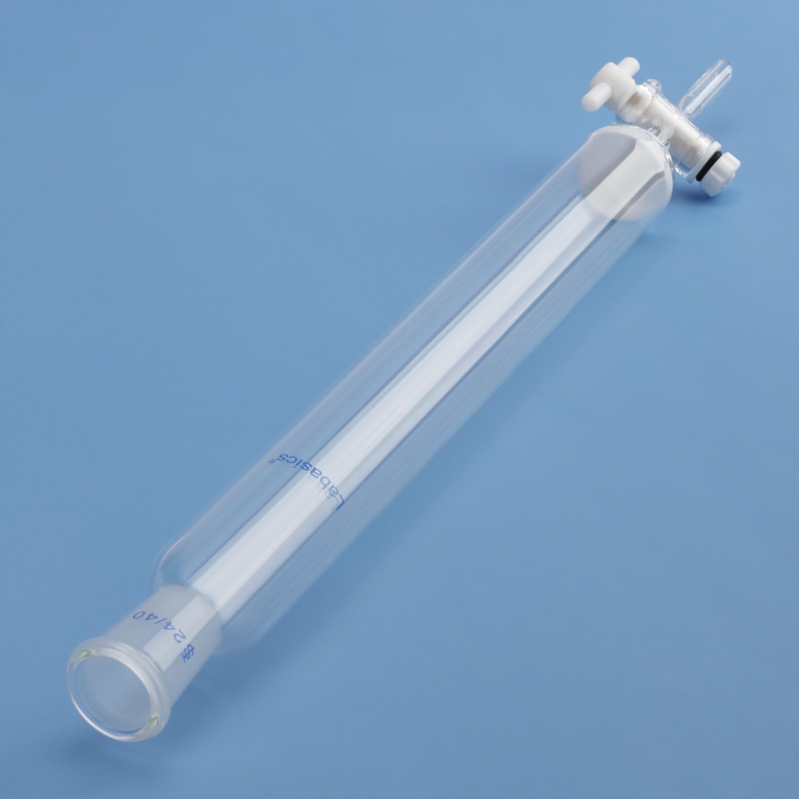 Labasics Colonna per Cromatografia in Vetro, Vetro Borosilicato 24/40 Giunto Standard Colonna per Cromatografia con Disco Fritto e PTFE Rubinetto, 300 mm Lunghezza Effettiva 40 mm Colonna O.D.