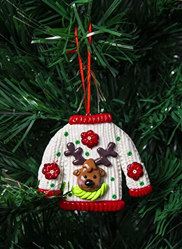 Christmas Tree Hanging Jumpers Decorated with Santa Snowman Reindeer Xmas Tree Wall Home Décor Ornaments 12pcs Set - Image 3