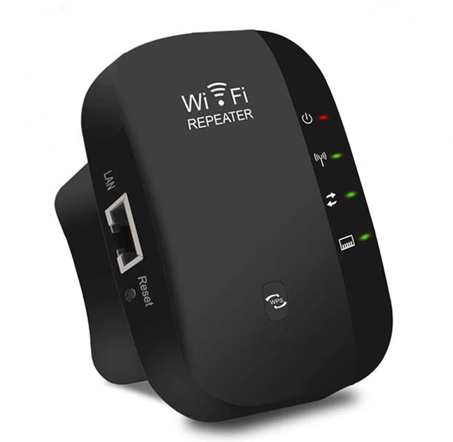 Amplificateur Internet répéteur Wi-Fi avec port Ethernet et WPS, noir