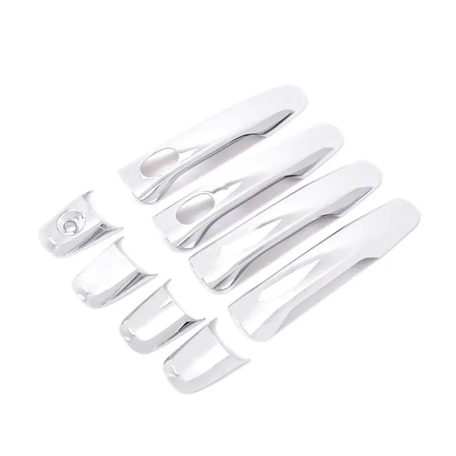 KJHOPY Car Door Handle Cover Sticker Moulding Trim Protective Accessorie for Ford for Explorer 2011-2019(Chrome with Hole)