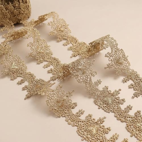 IDONGCAI Premium Gold Metallic Lace Trim – Vintage Venice &