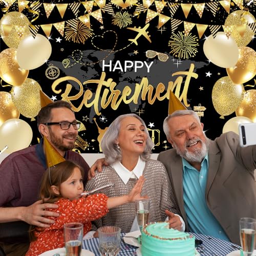 Mocsicka Retirement Party Decorations Backdrop for Men 6x3.6ft - image 6