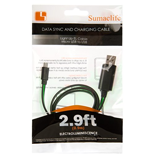 Sumaclife High Speed Led Micro Usb 3.1 Visual Transfer Cable (3Ft) Ideal For Any Micro Usb Compatible Device #TOP4