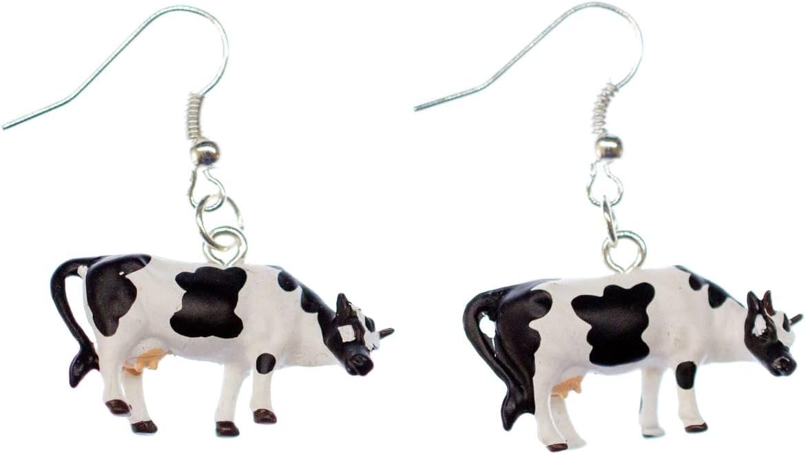 Cow Earrings Cows Dairy Miniblings Simmental Farm Milk Blackweiß