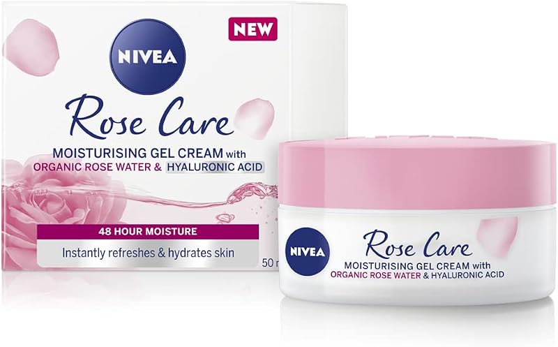 Creme facial em gel NIVEA com água de rosas e ácido hialurônico, 50 mL