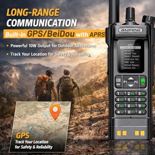 Image of BAOFENG DM32 DMR Ham Radio: 10W Long Range Radio Dual Band for Work Teams | Walkie Talkie with APRS GPS & Bluetooth Adapter USB-C Rechargeable Radio for Outdoor Hunting Emergency Security 2 Pack
