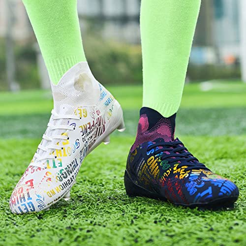 MAUGELY Men's Cleats Firm Ground Soccer Shoes Athletic Lightweight Running Outdoor Turf Comfortable Training Football Shoes3