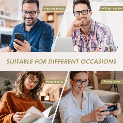Image of Przene Reading Glasses for Men Women Blue Light Blocking Readers Spring Hinges Lightweight Style Pack