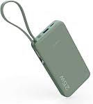JUOVI 25W Portable Charger, 10000mah Power Bank Fast Charging with Built-in USB-C Cable, Battery Pack with LED Display, Portable Phone Charger for iPhone 17 16 15 14 Samsung S24 S23 iPad Tablets