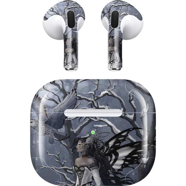 Skinit Decal Audio Skin Compatible with Apple AirPods (3rd Gen, 2021) - Nene Thomas Fairy with Owl in Snow by Nene Thomas Design