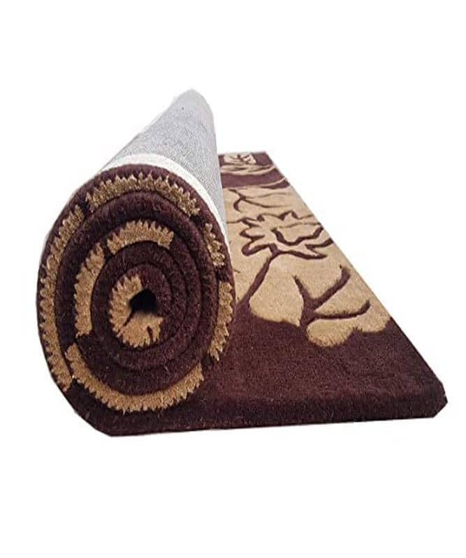 Image of Embossed Handmade GH Wool Thick Geometrical Carpet is a Stylish and Practical Addition to Any Living Room 6X9