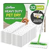 LAUNDRYLUX Heavy Duty Dry Sweeping Cloths Refills Compatible with Swiffer Sweeper, Multi Surface Pet Dry Pads Refill, Floor Cleaner for Dust, Hair, Dirt, Disposable Duster Mop Pad - 32 Count