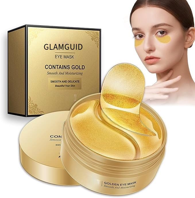 GLAMGUID Eye Patches for Dark Circles with 24k Gold | 60 Pcs Eye Cooling Gel Pads | Hydrogel Eye Patch Mask with Collagen for Relaxing Eyes, Reducing Puffiness & Wrinkles-image-45