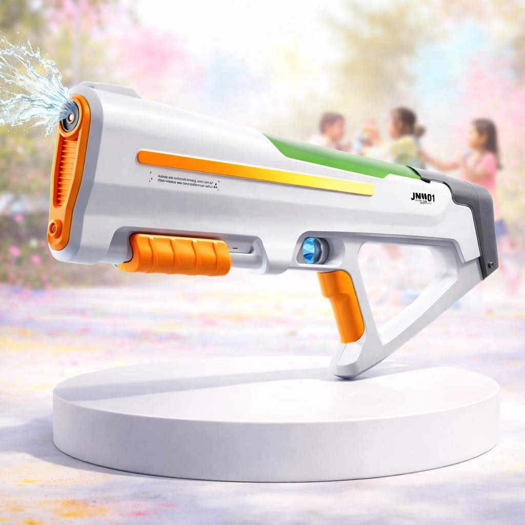 Storio Rechargeable Electric Automatic Big Powerful Holi Pichkari Water Gun Toy for Kids with Luminous Light | 600ML Inbuilt Storage | Upto 30Ft Range |High Pressure Mechanism-picture-29