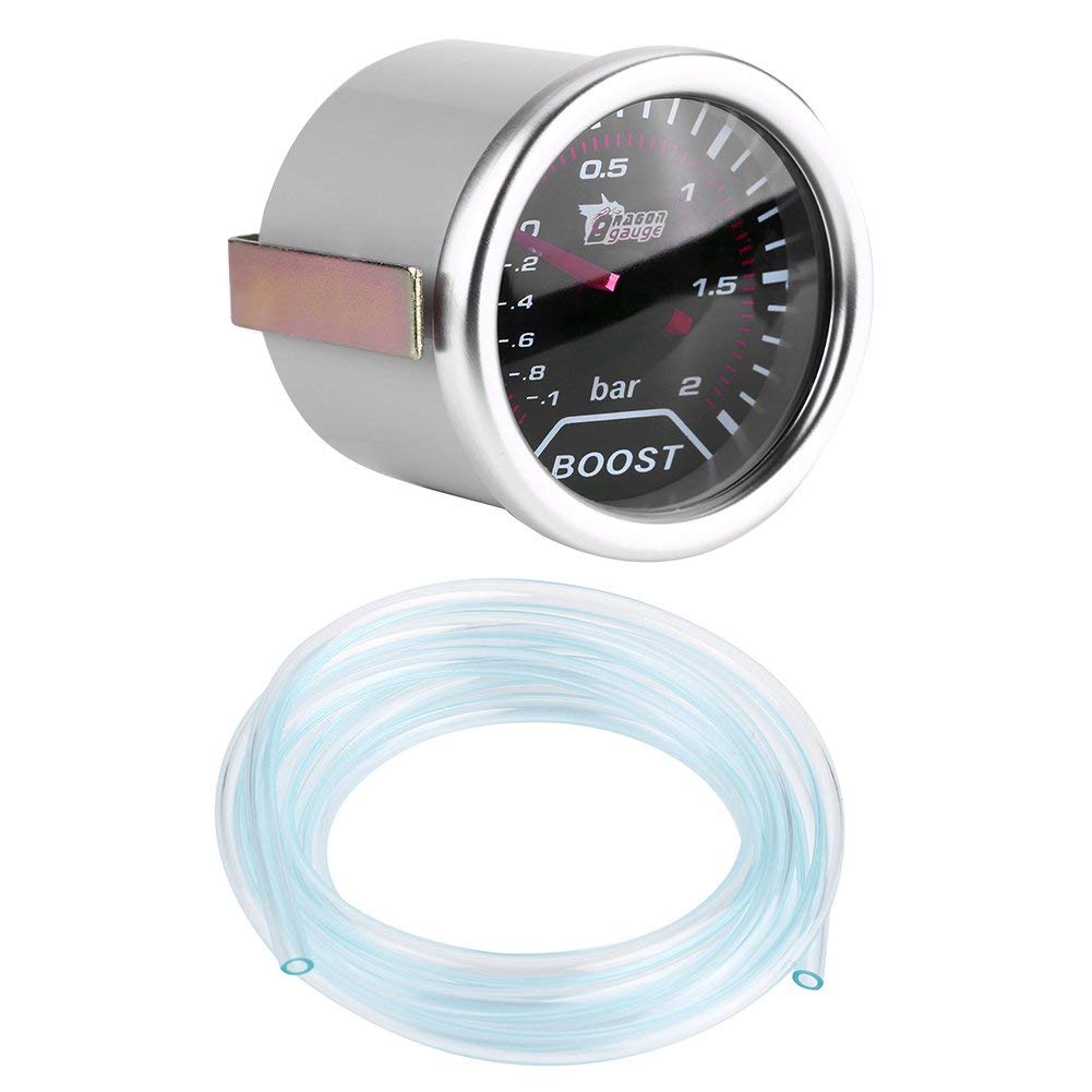 Dilwe Misuratore di manometro Turbo Universale 30 PSI - Calibro di Pressione di sovralimentazione con Tubo in PVC