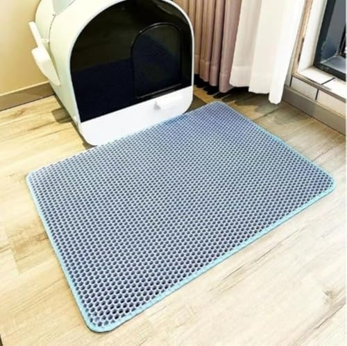 AZIEBAY 猫用トイレマット|| 二重構造で砂の飛び散りを防止| 滑り止め加工で安全| お手入れ簡単| トイレ周りに使えるペット用トイレマット