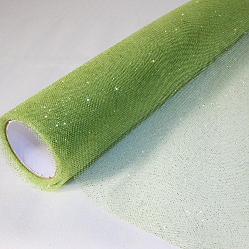 Rouleau de Tulle Vert Anis Pailleté - Chemin de Table