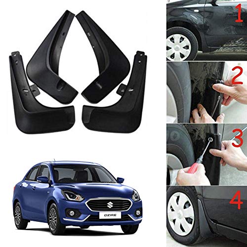 Image of Oshotto (O.E.M Fitting Cup Type) Mud Flap /Splash Guard Compatible with Maruti Suzuki DZIRE 2008,2009,2010,2011(T-I) (Set of 4)