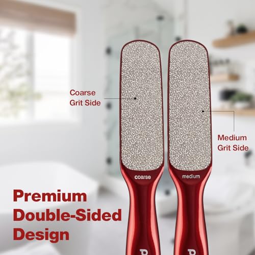 Image of Probelle Double Sided Multidirectional Nickel Foot File Callus Remover - Immediately Reduces calluses and Corns to Powder for Instant Results, Safe Tool (Red)