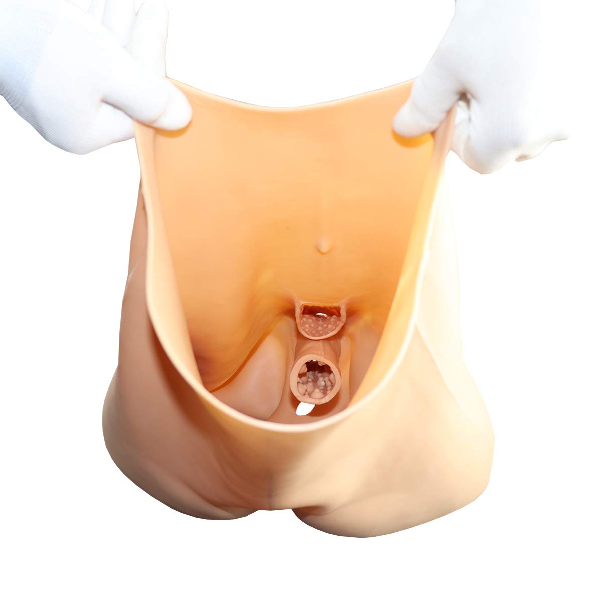 Pantaloni da Vagina in Silicone per Uomo - Slip Falsi a Scomparsa in Vagina per Crossdresser Transgender CD travestito Pantalone Shemale,Withcatheter+Hair
