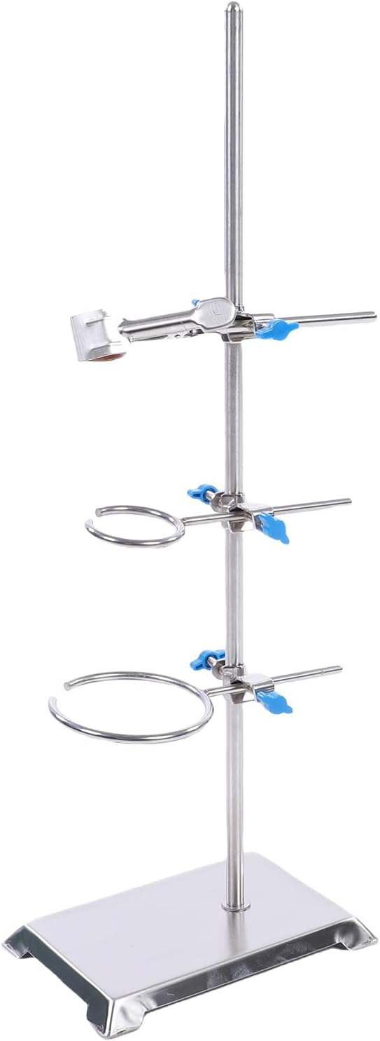 Laboratory Stand Set, Stainless Steel Lab Support Stand with Flask Clamp and Burette Clamp, for Physics Chemistry Experiments and Teaching Aid