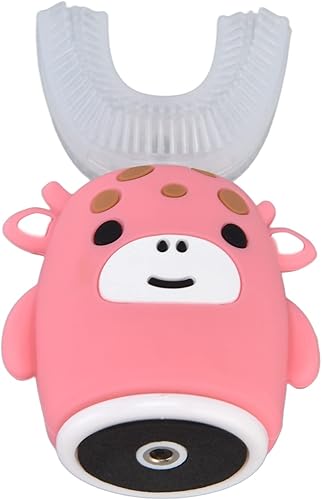 Miniatura 7 de Cepillo de dientes eléctrico en forma de U para niños, cepillo de dientes de dibujos animados rosa, cepillo de dientes automático de 360, carga USB,
